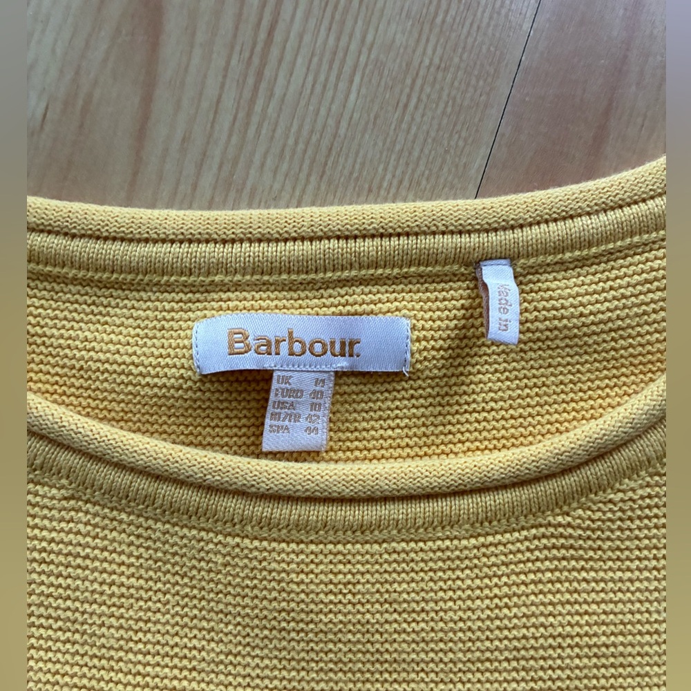 Women's Barbour Boxy Yellow Sweater Medium EUC - Picture 2 of 7